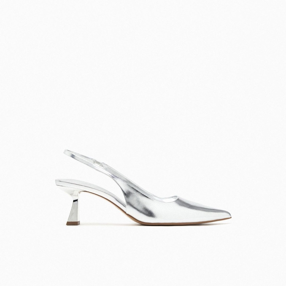 Zara Metallic Slingback Heels